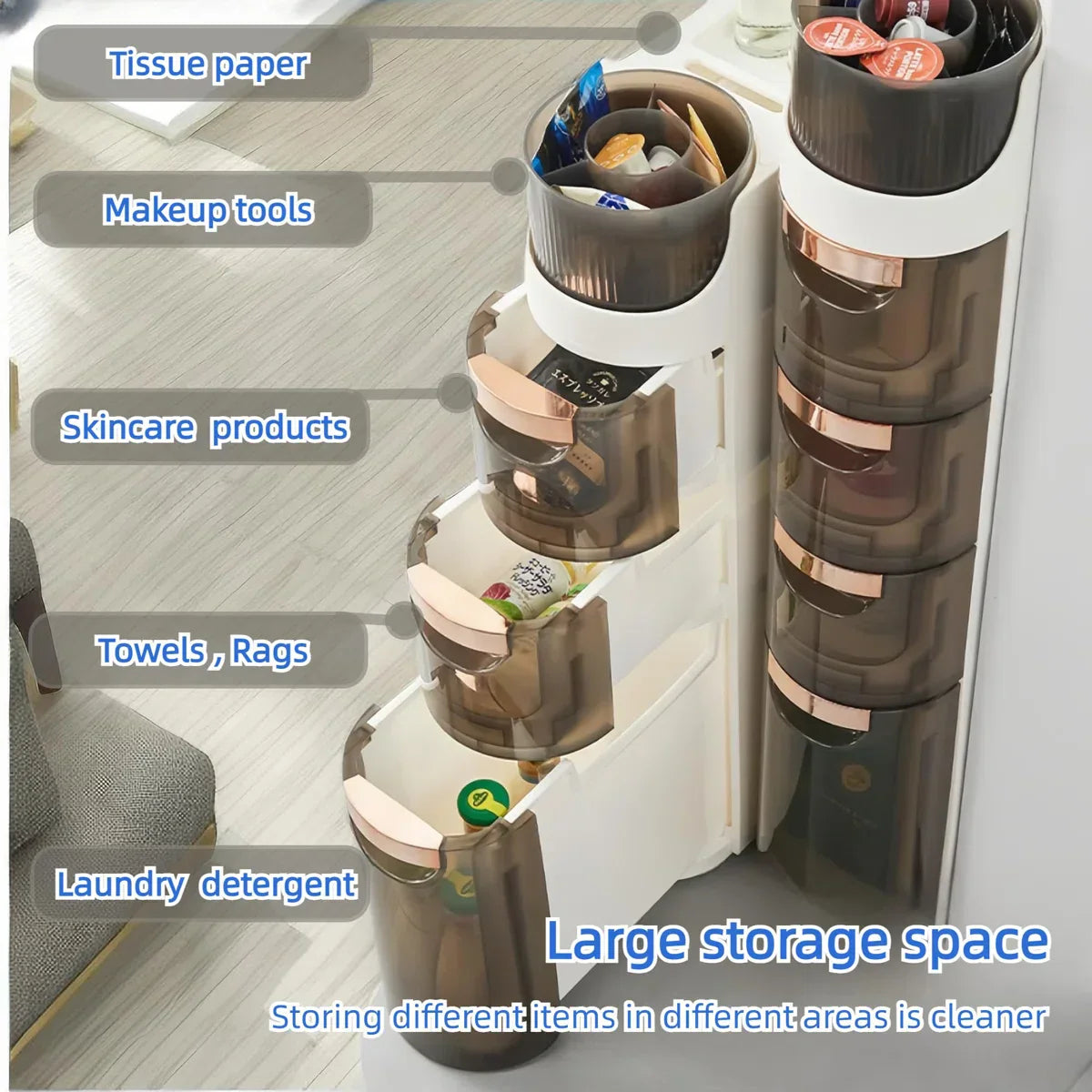 Polypropylene Freestanding Standard Bathroom Cabinet & Free Shipping