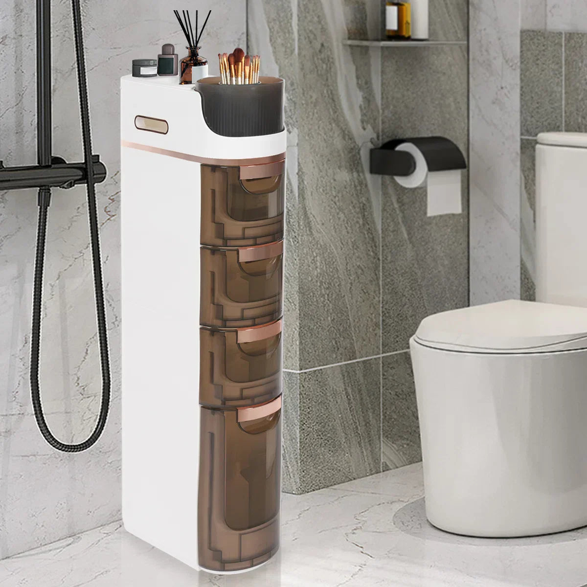 Polypropylene Freestanding Standard Bathroom Cabinet & Free Shipping